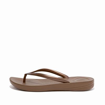 Fitflop Iqushion Ergonomic - Flip Flops Damen - Braun/Gold (PRX902357)